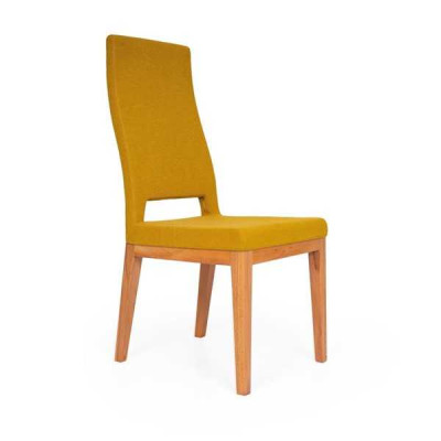 Sedia gialla da pranzo Monoposto in soggiorno Gambe in legno Sedie moderne Sedia