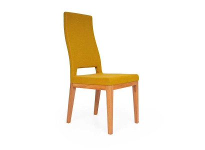 Sedia gialla da pranzo Monoposto in soggiorno Gambe in legno Sedie moderne Sedia
