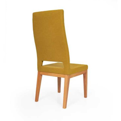 Sedia gialla da pranzo Monoposto in soggiorno Gambe in legno Sedie moderne Sedia