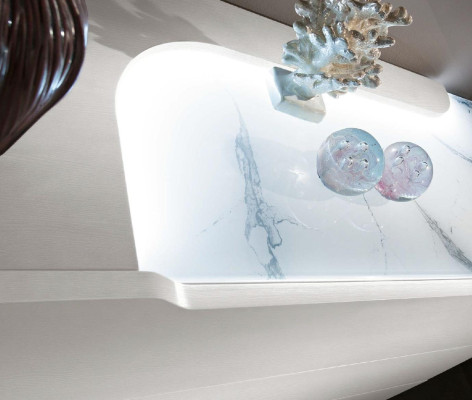 Camera da letto Letto Comodino Comò Specchio Set Bianco Moderno di lusso 5 pezzi