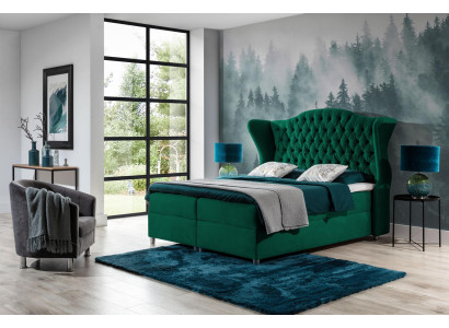 Chesterfield letti a molle insacchettate Letto da hotel Camera da letto Velluto Velluto Mobili di lusso