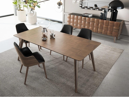 Set completo 7 pezzi sala da pranzo Tavolo da pranzo Nuovo 4 sedie Lussuoso credenza con specchio