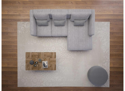 Soggiorno completo 4 pezzi, 2x poltrona con divano ad angolo a forma di L, tavolino da caffè in legno di design