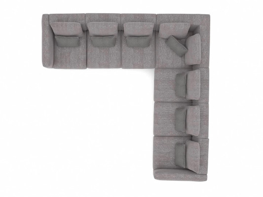 Soggiorno Grigio Divano ad Angolo a Forma di L Designer Divano in Tessuto Mobili Poltrona Nuovo