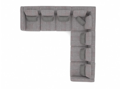 Soggiorno Grigio Divano ad Angolo a Forma di L Designer Divano in Tessuto Mobili Poltrona Nuovo