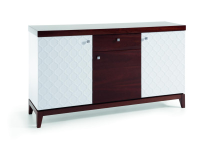 Mobile bianco del progettista con cassetti - cassettiera - credenza - mobili decorativi in legno.