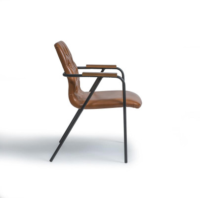 Sedia con braccioli di design marrone Sedia da pranzo di lusso Nuovo design di mobili