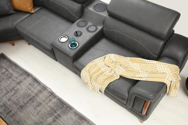Divano angolare di lusso a forma di L Nuovo arredamento soggiorno design moderno in tessuto