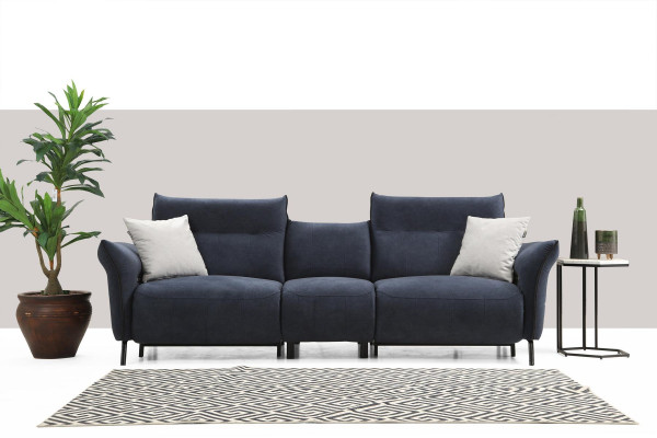 Set di divani 2 pezzi con divano e poltrona imbottita, moderni, di design di lusso.