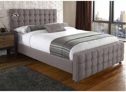 Letto matrimoniale Chesterfield grigio inglese designer letto camera da letto.