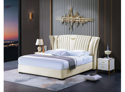 Letto Camera da letto Comodino Set completo in 3 pezzi legno pelle Letti