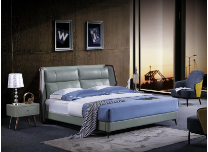 Letto Imbottito Design di Lusso Letto Matrimoniale in Hotel Camera da Letto Legno Nuovo 180x200cm