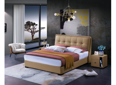 Camera da letto classica Letto Bianco Tessile Letti Pelle Imbottiti Matrimoniale 180x200cm