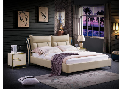 Camera da letto con letto matrimoniale, letti di lusso, letto matrimoniale, arredamento di hotel.