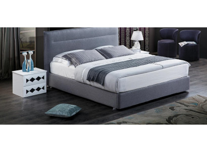 Letto boxspring di lusso in stoffa per hotel con letti blu, mobili da camera da letto di design matrimoniale.