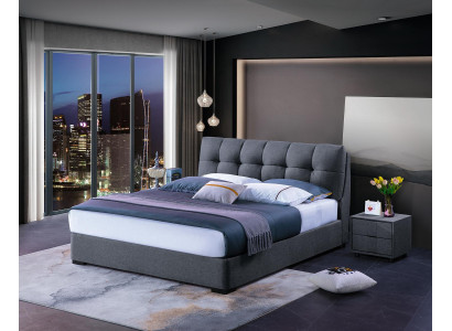 Design del letto di lusso Coppia di letti per hotel Camera matrimoniale Stile blu bianco.