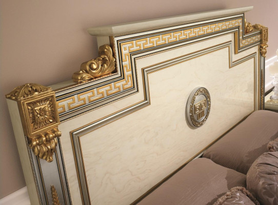 Set da camera da letto Design Moderno Mobili di lusso Letto 2 comodini 7 pezzi. Italia Nuovo