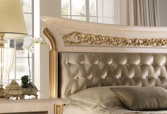 Set da camera da letto Letto Comodino Comò Specchio Sgabello Nuovo 7 pezzi Stile Barocco Rococò