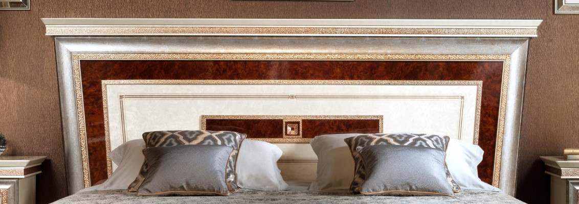 Letto 2x comodini 3 pezzi. Mobili italiani per la camera da letto. Letti in legno nuovi.