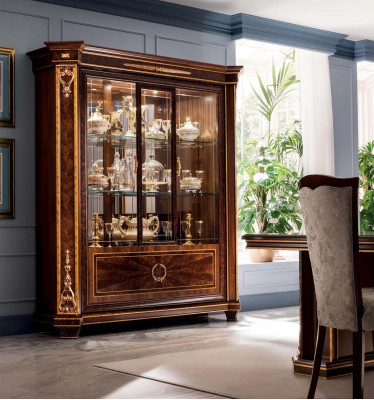 Vetrina Armadio Vetrine Soggiorno Vetrine Mobili Design Rococò Barocco Legno nuovo