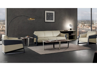 Salotto 3 posti Set decorativo Design Divani imbottiti Divani in pelle Relax