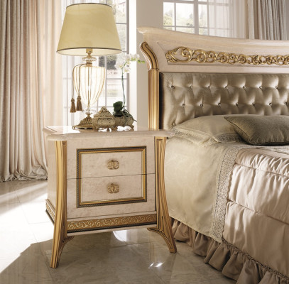 3 pezzi. Set camera da letto Letto 2x Comodino Console Letto matrimoniale Hotel Imbottito