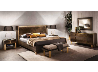 Letto comodino comò 4 pezzi Set camera da letto Decorazione Design Moderno Lusso