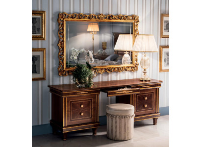 Tavolo da toeletta camera da letto specchio giovanile stile antico set in legno