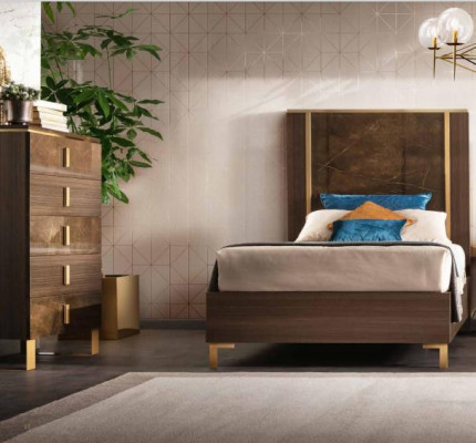 Letto Comodino Sgabello Set da camera da letto 4 pezzi Design Moderno Di lusso Letti