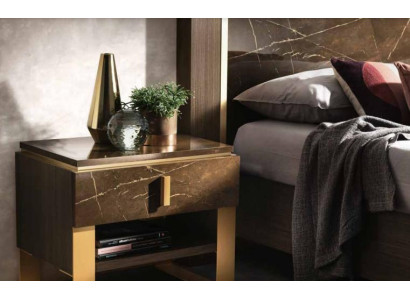 Letto 2x Comodino 3 pezzi Set Camera da letto Design Moderno Lusso Italiano.