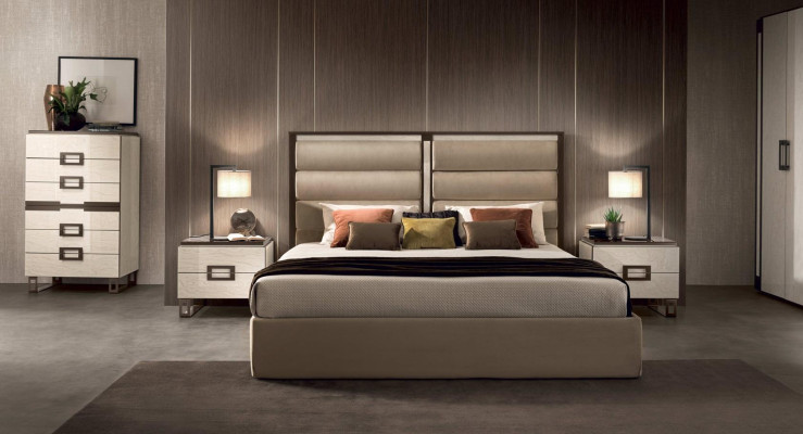 Letto imbottito classico Letto matrimoniale in legno 180x200 cm Letti Hotel Camera da letto Nuovo