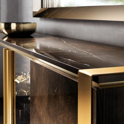 Console tavolo cassettiera con specchio Set di mobili di lusso Classe console 2 pezzi Legno Nuovo