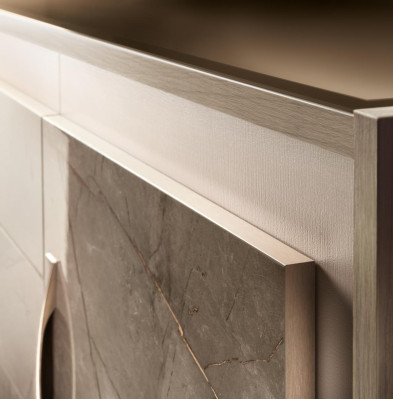 Buffet Mobile Consolle Specchio 2 pezzi Comodini Mobili in legno Sideboard arredoclassic