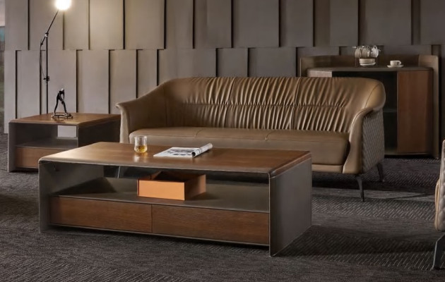 Tavolino da salotto design di lusso in marmo per il soggiorno.
