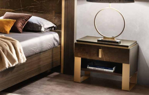 Set da letto camera da letto Design Moderno di Lusso 2 comodini Italiani 3 pezzi
