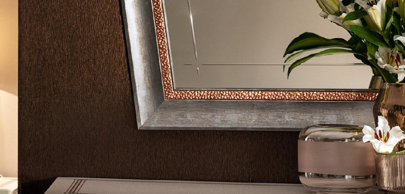 Specchio Mobili di design italiani Specchiera Comò 117x106cm Barocco Rococò