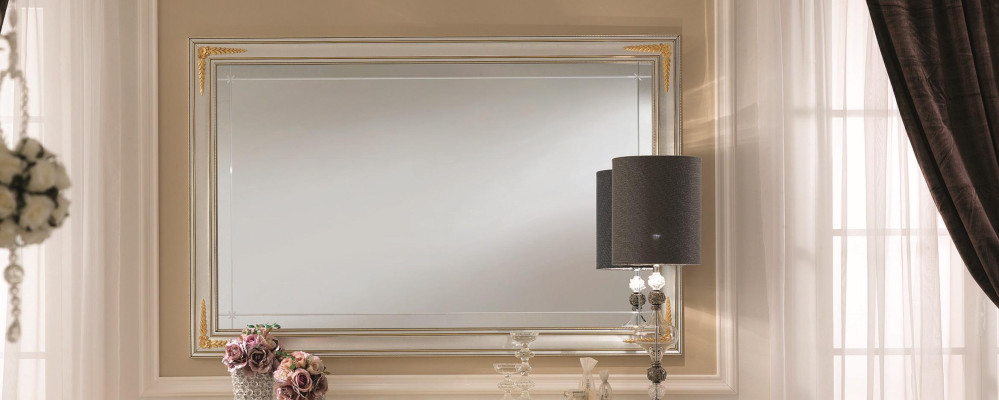 Specchio Specchio da parete Specchio d'ingresso Rettangolare Legno Decorazione da parete Piccolo barocco