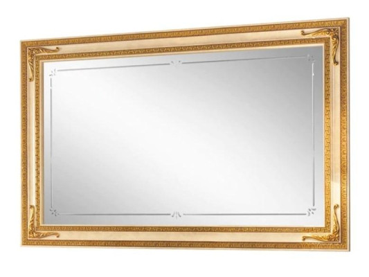 Specchio da parete classico con cornice in legno, mobile specchio dorato 170x110 cornice in legno da parete.