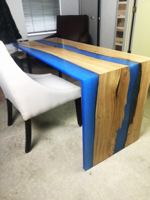Tavolo da pranzo Tavolo Tavolo da cucina Tavoli moderni Resina epoxica a cascata Fiume Mobili Nuovi