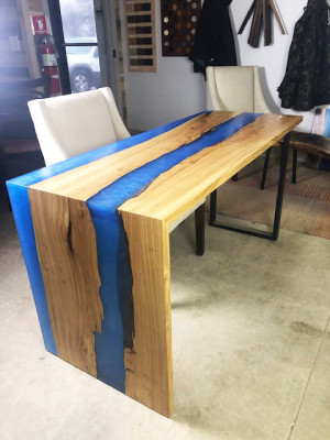 Tavolo da pranzo Tavolo Tavolo da cucina Tavoli moderni Resina epoxica a cascata Fiume Mobili Nuovi