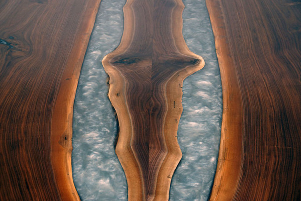 Resina epossidica tavolo in legno massiccio mobili in legno massiccio tavolo in resina d'epossidica a cascata