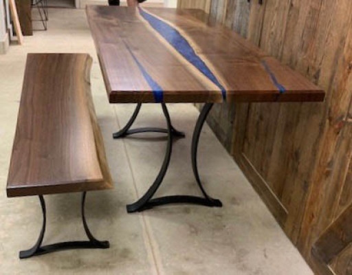 Tavolo in resina epossidica ad effetto cascata, tavolo da pranzo in resina epossidica, tavoli in legno massiccio mobili reali