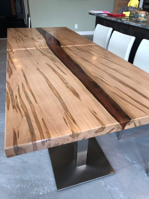 Tavolo in resina epossidica tavolo da pranzo in legno massiccio mobili massicci in acacia resina epossidica a cascata conferenza