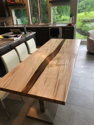 Tavolo in resina epossidica tavolo da pranzo in legno massiccio mobili massicci in acacia resina epossidica a cascata conferenza