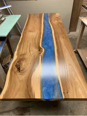 Tavolo da pranzo tavoli resina epossidica epoxy tavolo cascata legno vero mobili massicci