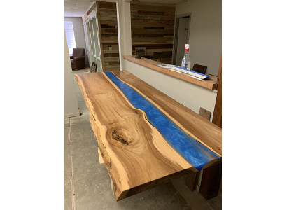 Tavolo da pranzo tavoli resina epossidica epoxy tavolo cascata legno vero mobili massicci