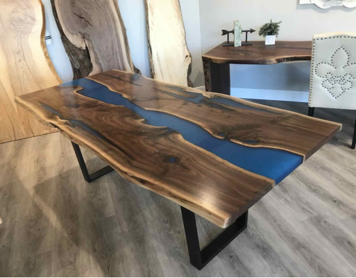 Tavolo tavolo da pranzo tavoli resina epossidica legno massiccio di vero design mobili 240x100