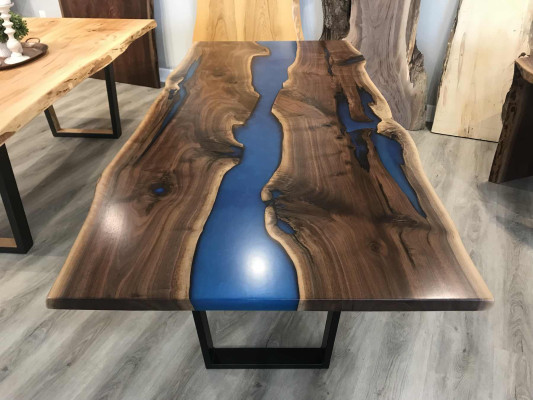 Tavolo tavolo da pranzo tavoli resina epossidica legno massiccio di vero design mobili 240x100