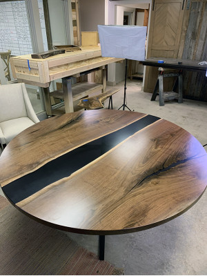 Tavolo tavolo tavoli resina epossidica resina vero legno design massiccio mobili 150x150