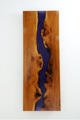 Tavolo tavolo da pranzo tavolini resina epossidica resina epossidica vero legno mobili di design massiccio 250x90 Nuovo